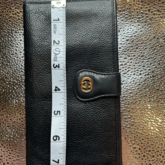 Vintage Gucci double flap long wallet, 24 karat plate, emblem and buttons. EUC! - Picture 14 of 16